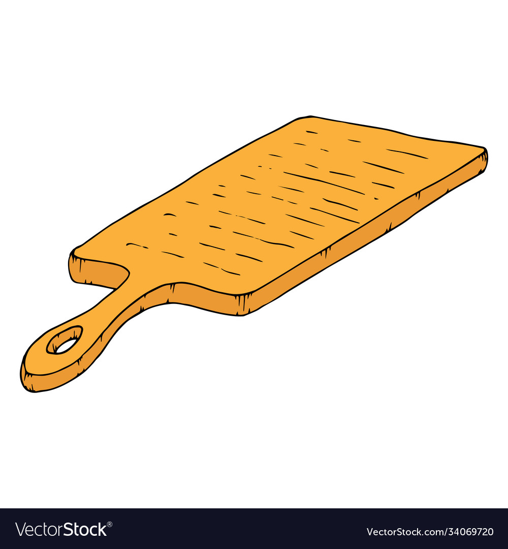 Cutting Board Wooden Board Hand Drawn Royalty Free Vector