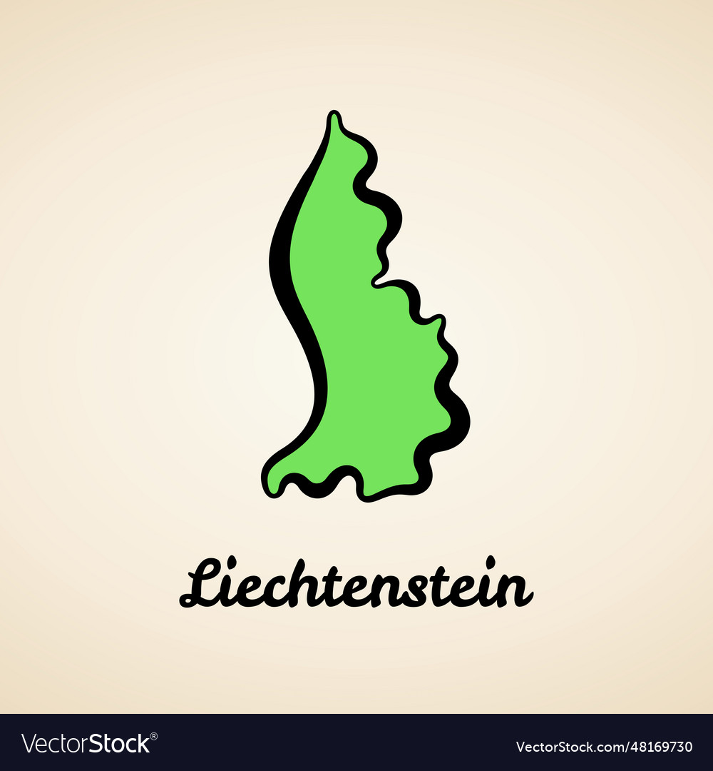 Liechtenstein Outline Map Royalty Free Vector Image