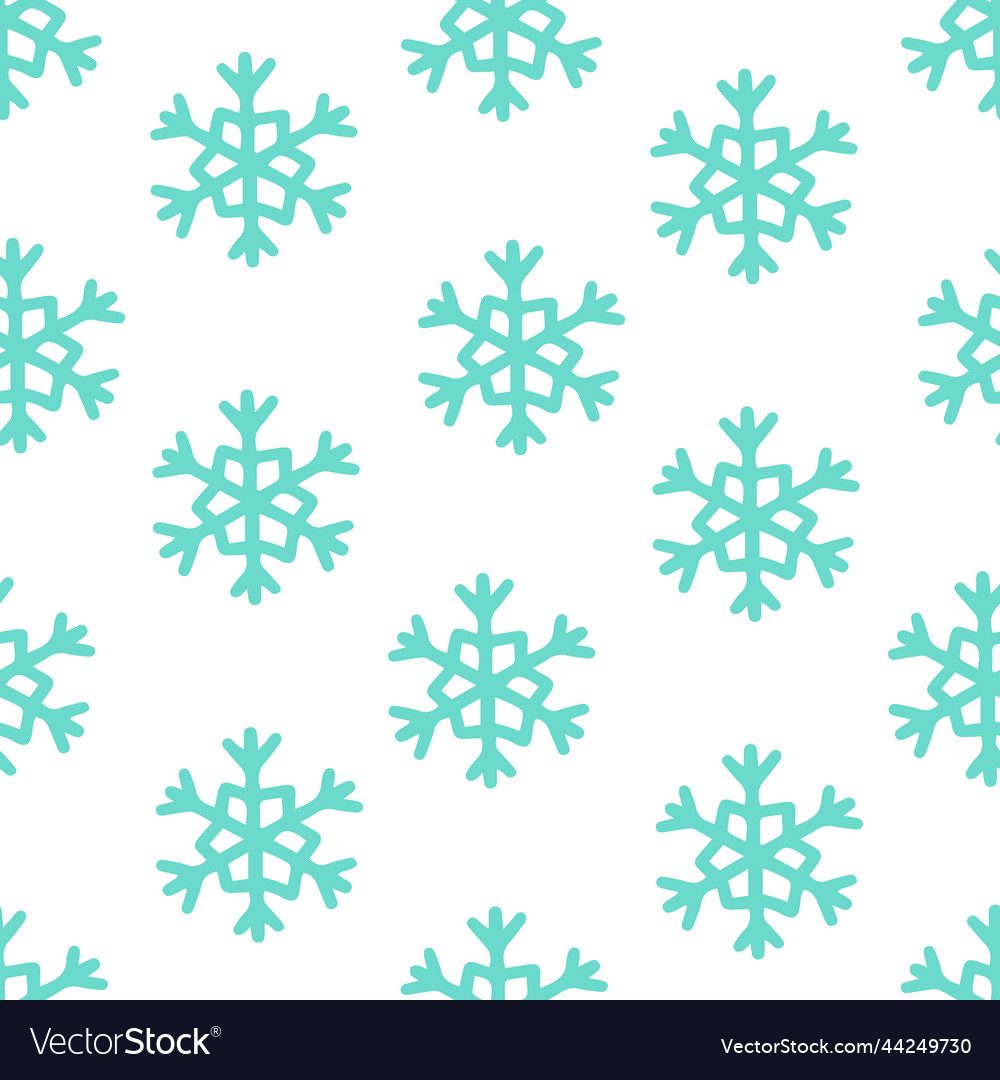 Snowflake Simple Seamless Pattern Symbol Of Winter