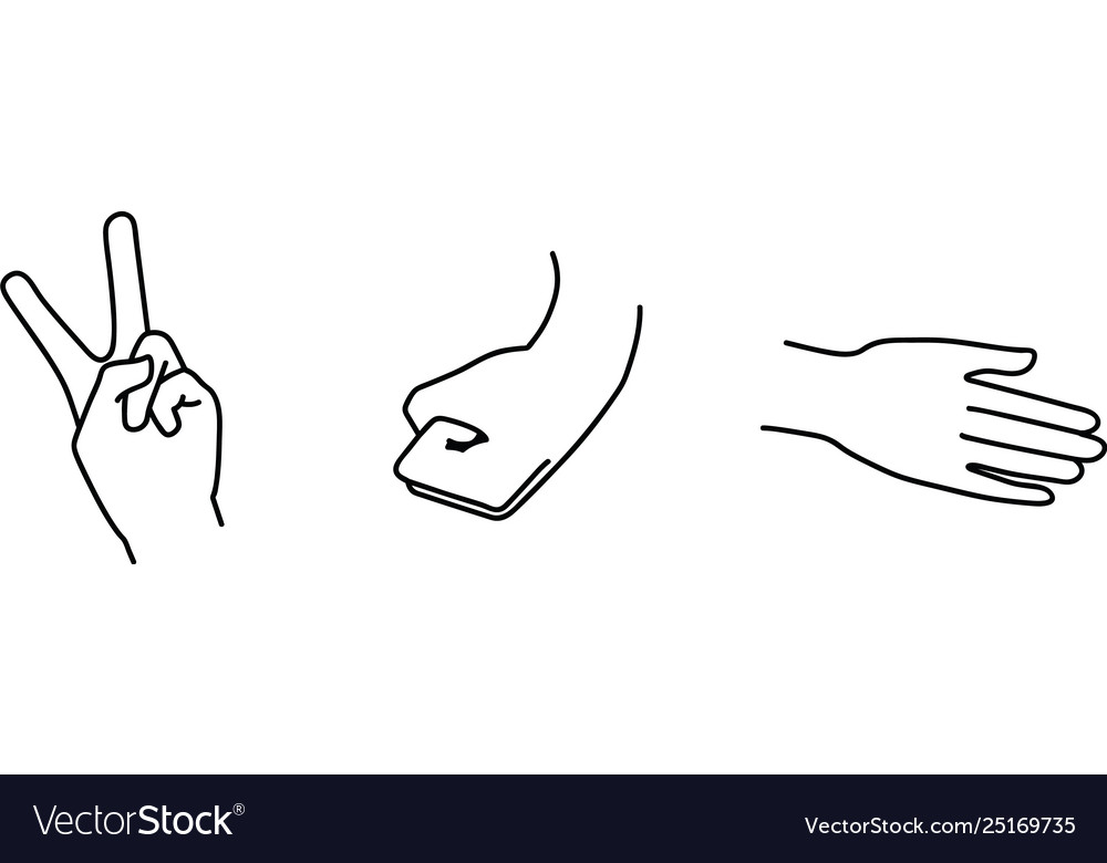 Rock Paper Scissors Hand Gesture Royalty Free Vector Image