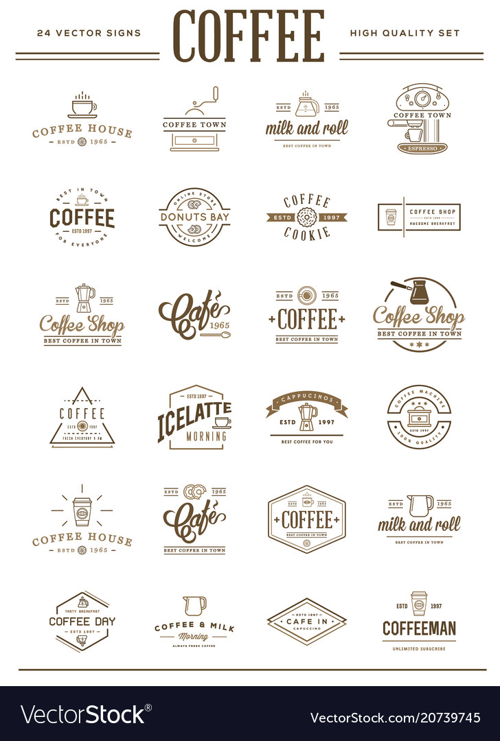 Big Set Of Coffee Elements And Accessories Vector Image