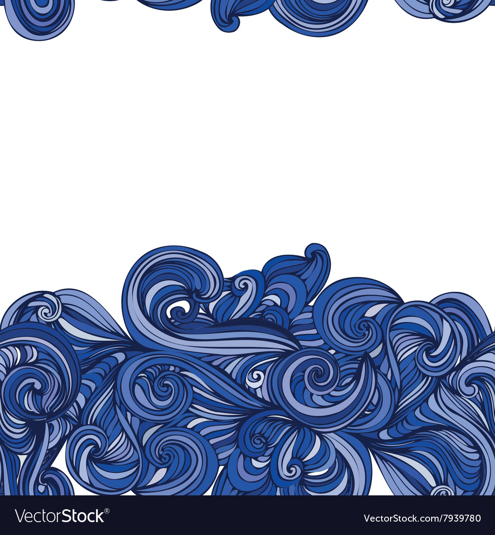 Abstract Wave Hand Drawn Pattern Seamless Texture Vector Image