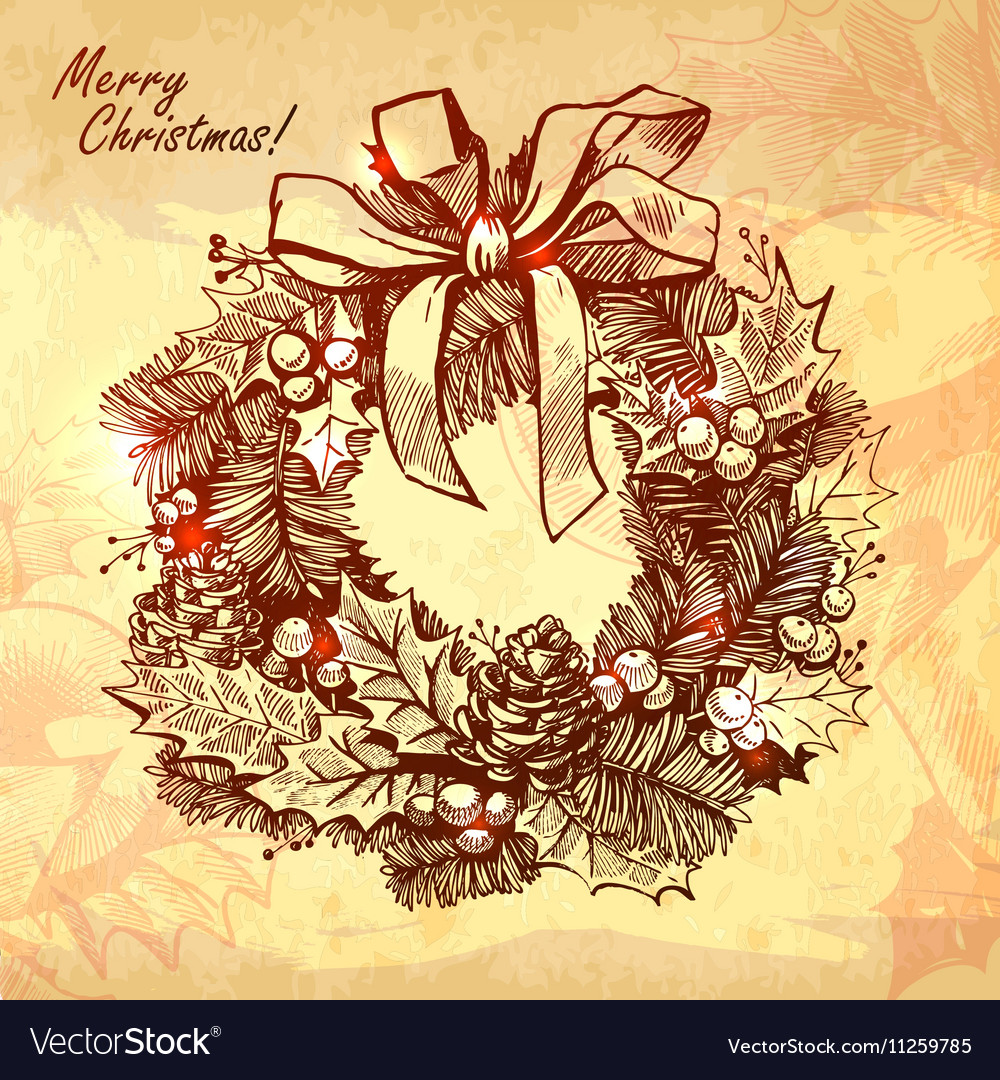 Year Holidays Hand Drawn Royalty Free Vector Image