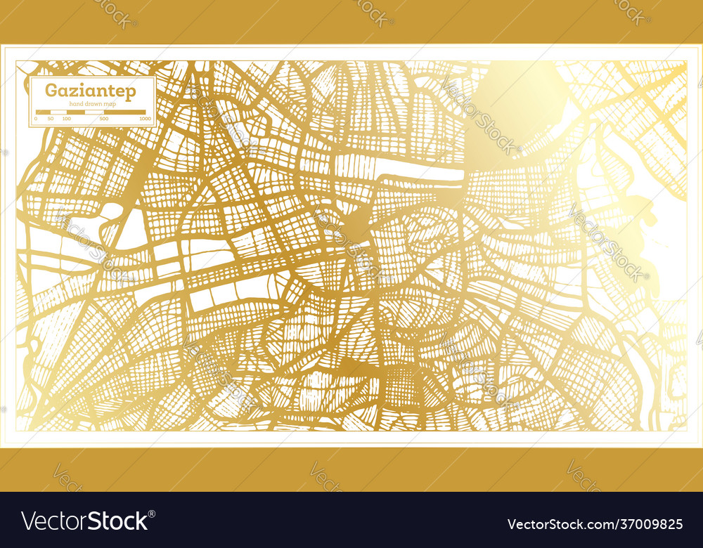 Gaziantep Turkey City Map In Retro Style Vector Image