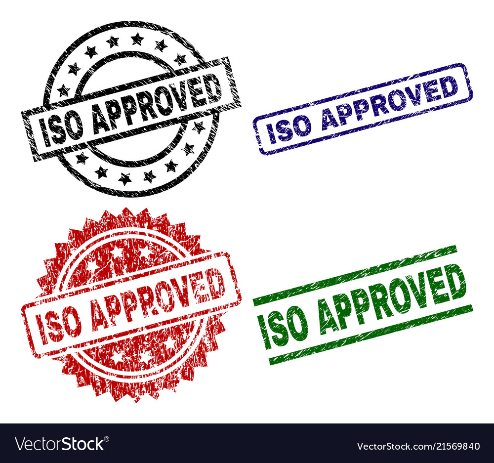 Grunge Textured Iso Approved Seal Stamps Vector Image