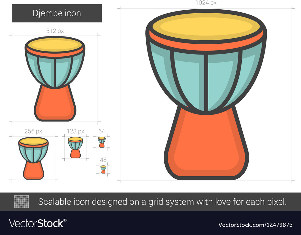 Djembe Line Icon Royalty Free Vector Image Vectorstock