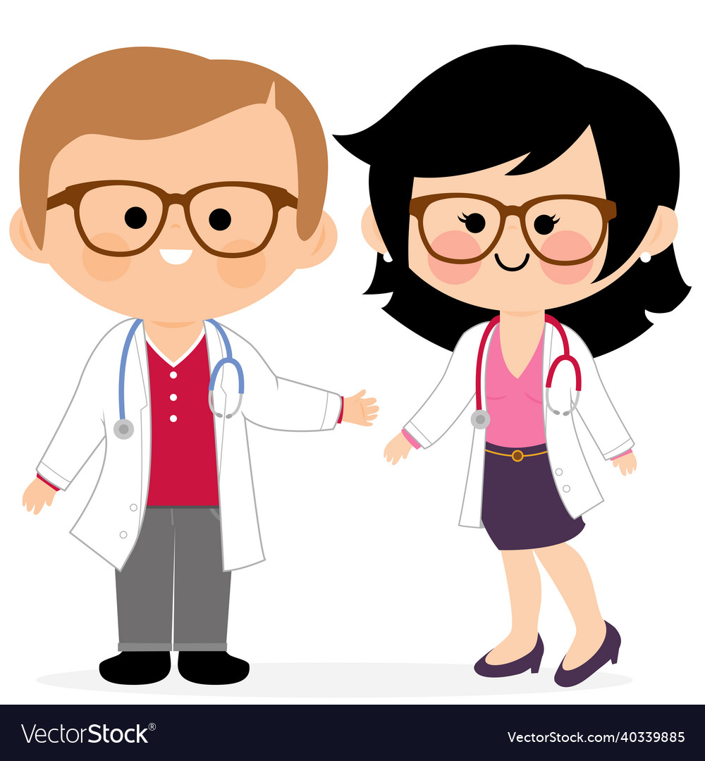 Male And Female Doctors Royalty Free Vector Image