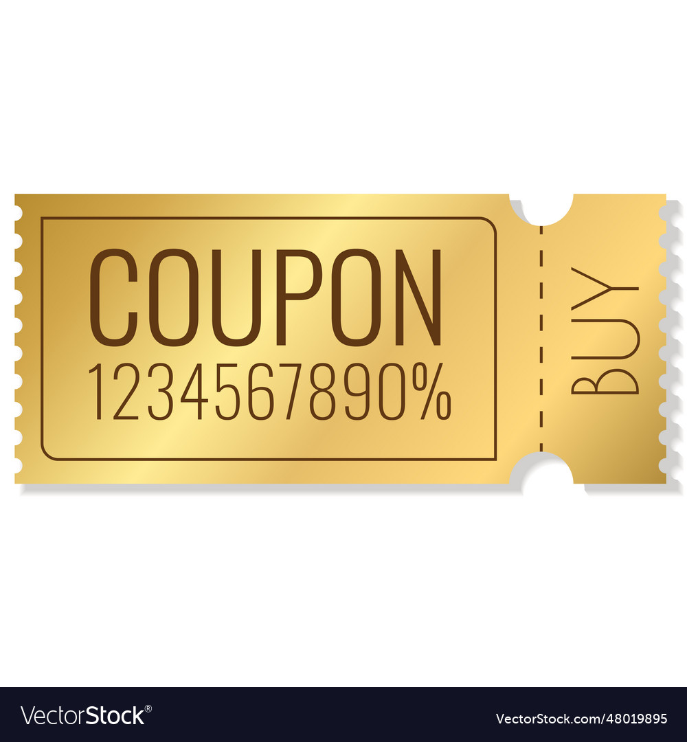 Blank Golden Coupon Or Ticket Sticker Royalty Free Vector