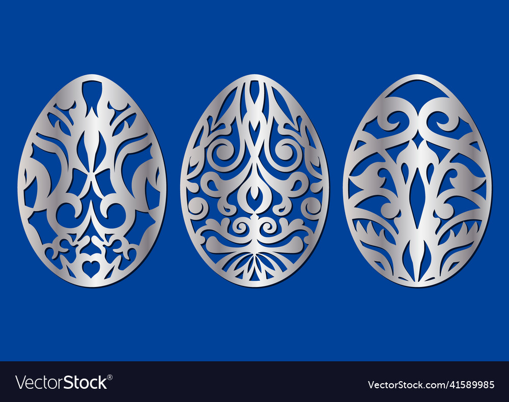 Carved Pattern On Eggs Easter Decoration Vector Image