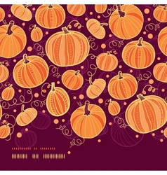 Thanksgiving Line Art Pumkins Horizontal Frame Vector Image