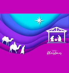 Birth Christ Bajesus In Manger Holy Royalty Free Vector