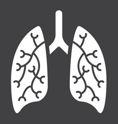 Lungs Glyph Icon Anatomy And Biology Pulmonology Vector Image