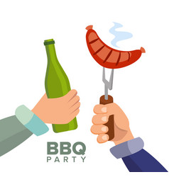 Bbq Cooked Sausage Cartoon Royalty Free Vector Image