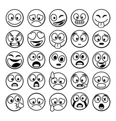 Doodle Facial Expressions Set For Humor Design Vector Image