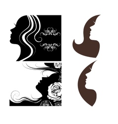 Woman Heads In Profile Beautiful Female Faces Vector Image