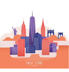 New York Skyline Royalty Free Vector Image Vectorstock