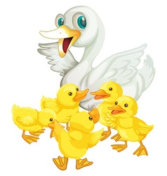 Five Ducks In An Island Royalty Free Vector Image