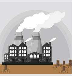 Industrial Factories With Hazardous Waste Vector Image