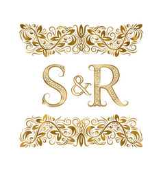 R And G Vintage Initials Logo Symbol Letters Vector Image