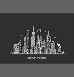 New York Skyline Royalty Free Vector Image Vectorstock