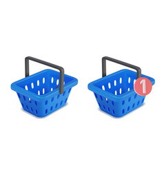 D Different Colorful Shopping Basket Set Vector Image