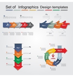 Colorful Origami Paper Graph Infographic Vector Image