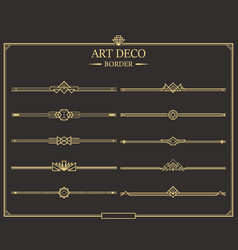 Set Of Art Deco Gold Calligraphic Page Dividers Vector Image