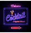 Neon Sign Cocktail Bar Royalty Free Vector Image