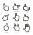 Pixel Hand Cursors Collection In Perspective Vector Image