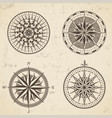 Set Of Vintage Antique Wind Rose Nautical Compass Vector Image