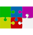 Four Color Piece Jigsaw Puzzle Four Section Vector Image