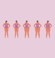 Curvy Women Of Different Body Types Isolated Vector Image