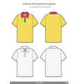 Polo Shirts Fashion Flat Technical Drawing Vector Image