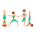 Poses Silhouettes Yoga Set Women Class Center Vector Image