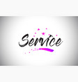 Service Handwritten Word Font With Vibrant Violet Vector Image