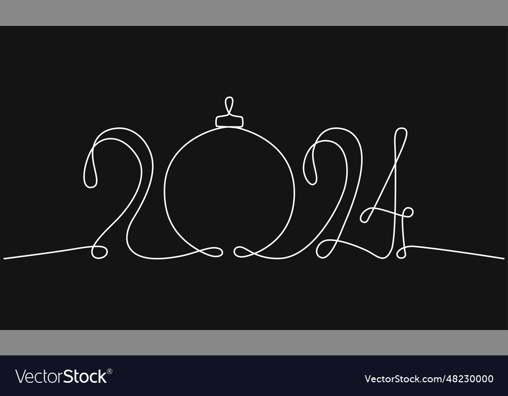 2024 Continuous Single Line Sign Stock Royalty Free Vector   2024 Continuous Single Line Sign Stock Vector 48230000 