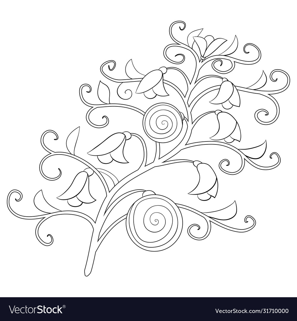 Adult Coloring Bookpage An Abstract Flower Image Vector Image
