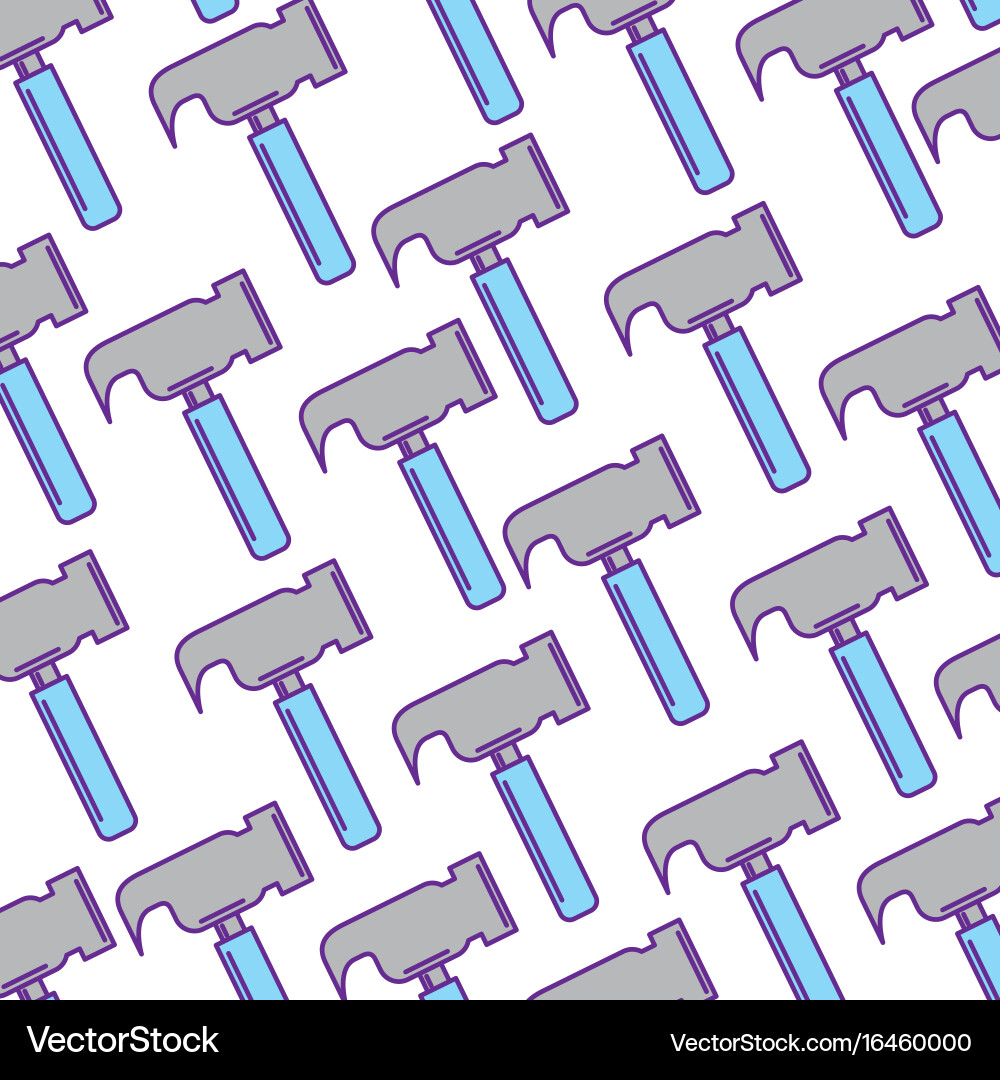 Hammer tool pattern background Royalty Free Vector Image