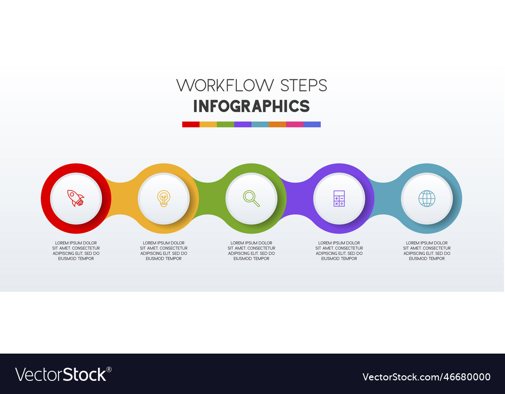 Infographics design template and icons with 5 Vector Image