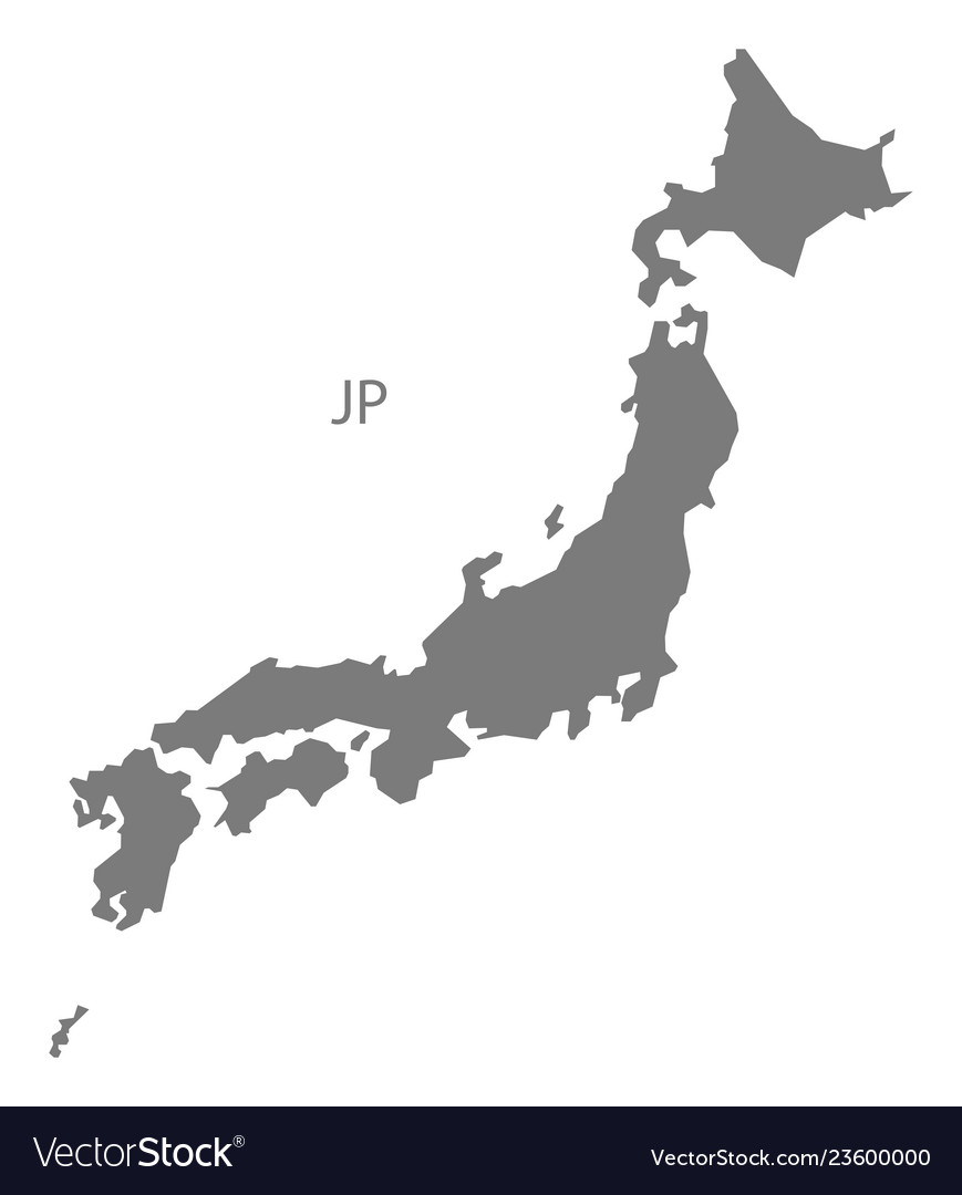 Japan Map Grey Royalty Free Vector Image Vectorstock