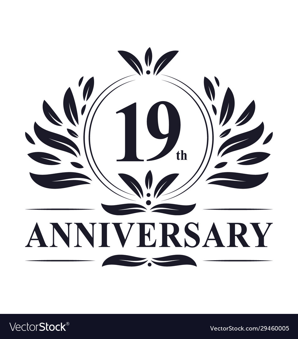 19th anniversary logo 19 years celebration Vector Image