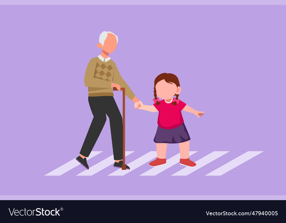 Character flat drawing polite cute little girl Vector Image