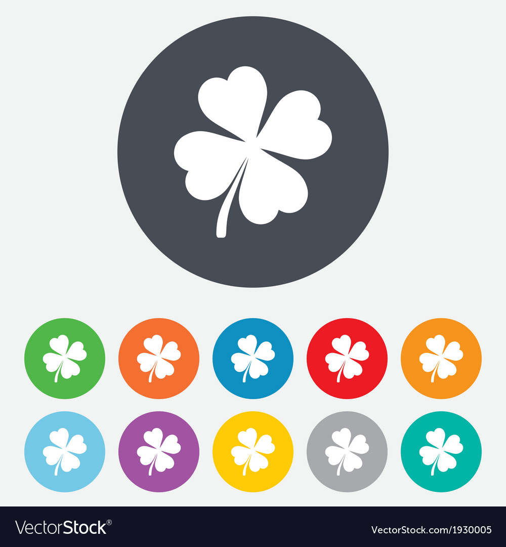 Clover with four leaves sign st patrick symbol