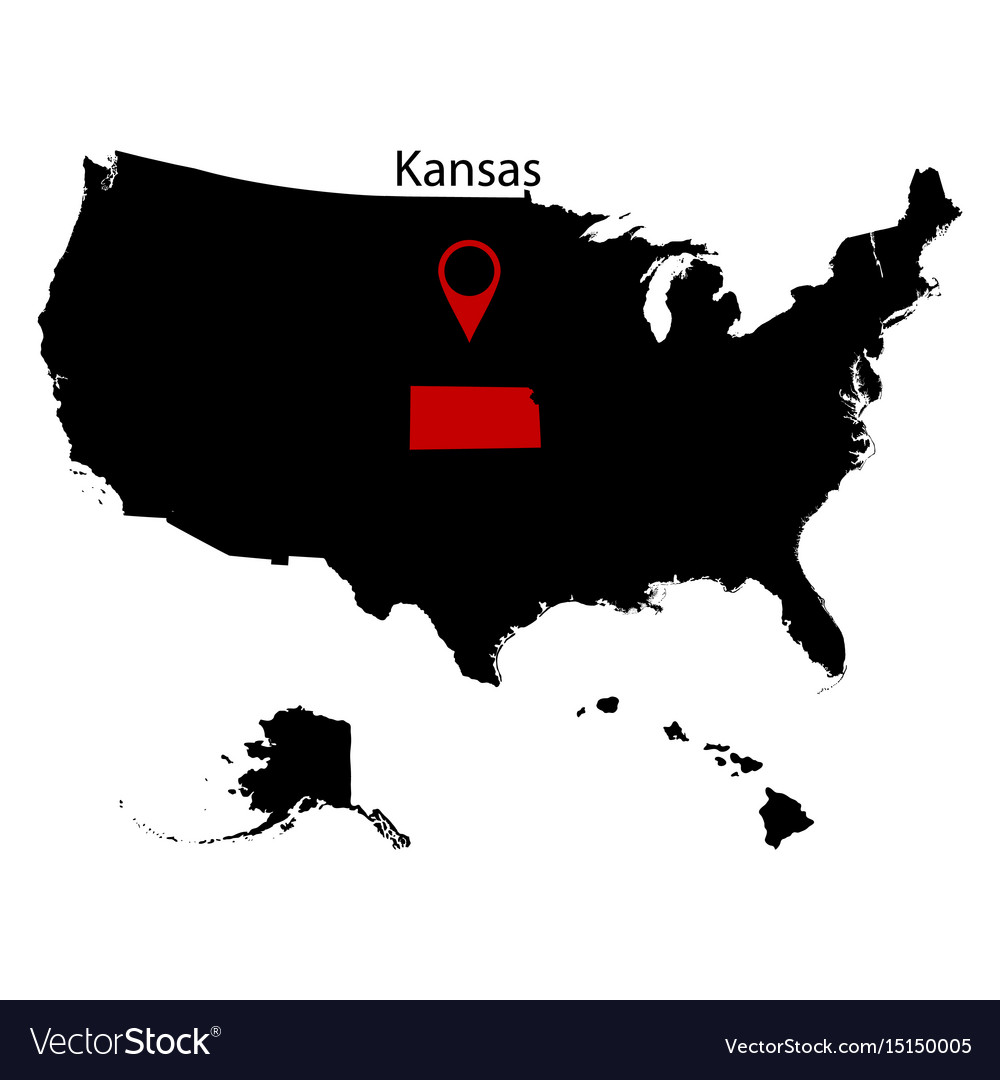 Map of the us state kansas Royalty Free Vector Image