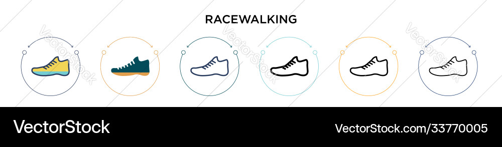 Racewalking icon in filled thin line outline Vector Image