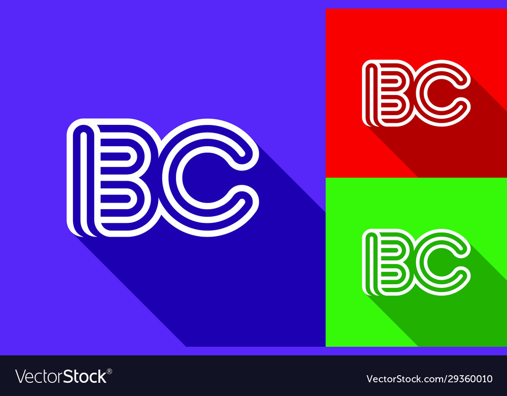 B and c combination lines letter logo creative Vector Image