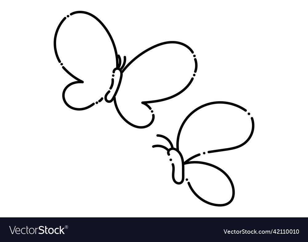 Butterfly in dotted line style Royalty Free Vector Image