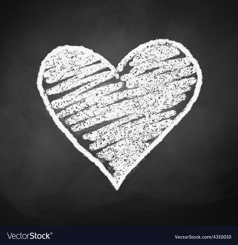 Download Chalkboard drawing of heart Royalty Free Vector Image