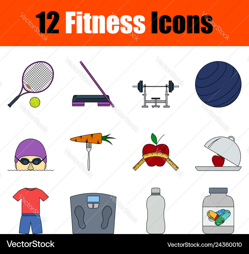Fitness icon set Royalty Free Vector Image - VectorStock