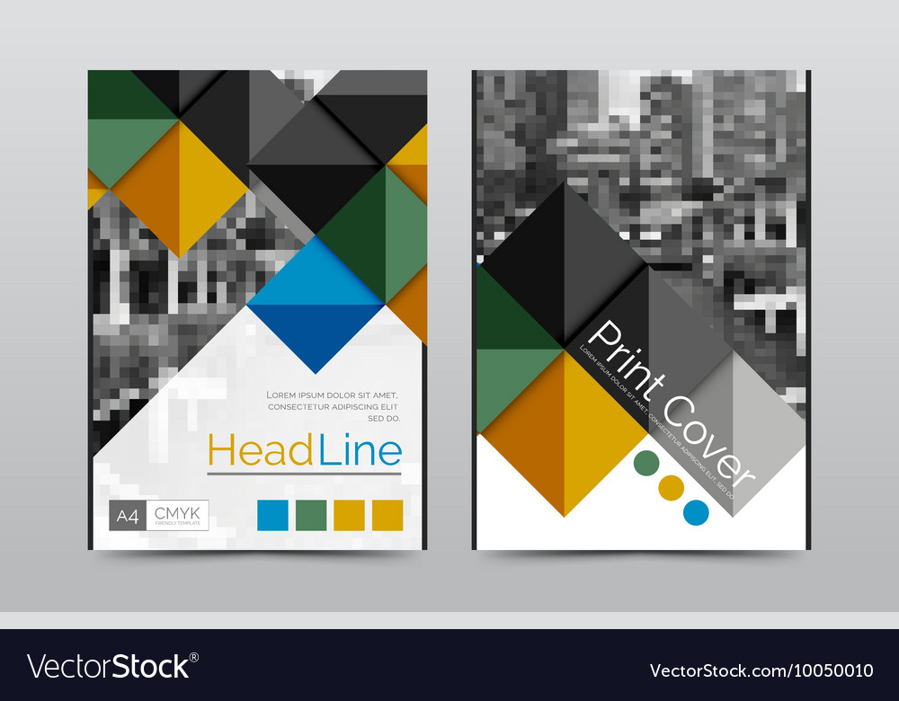 Geometric brochure front page Royalty Free Vector Image